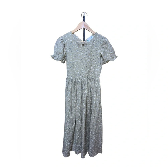 70’S Style Floral Long Dress  Girls Size 12 Handmade. - Picture 1 of 5